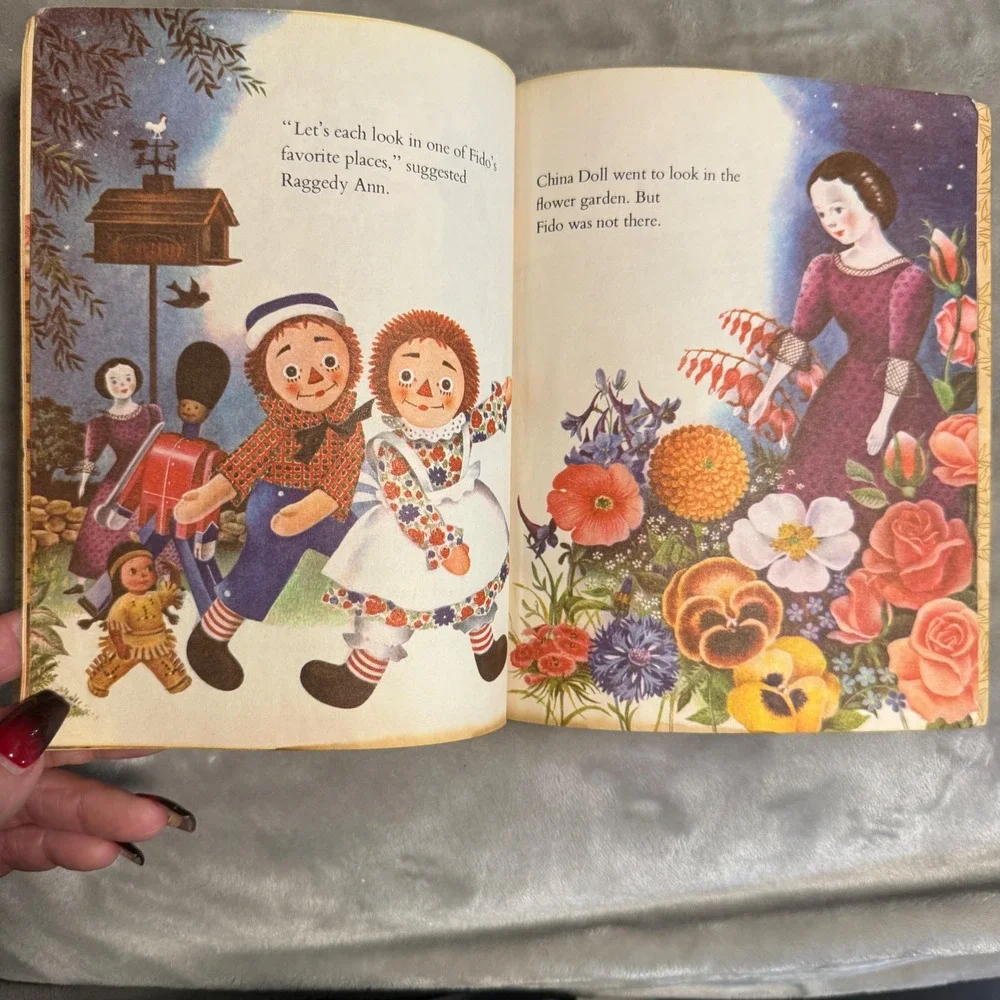 Raggedy Ann and Fido 1971 Vintage Little Golden‎ Book Rag Doll Classic Story